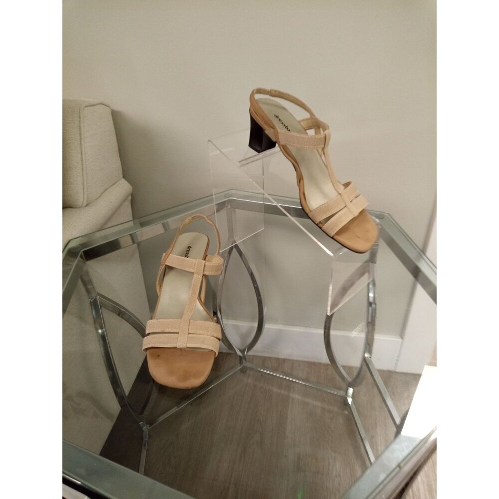 Women's Dressbarn Spring Taupe Brown/Tan Heels Size 6.5